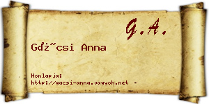 Gácsi Anna névjegykártya