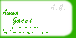 anna gacsi business card